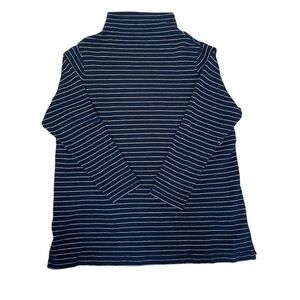 J. Jill Wearever Collection Striped Mock Neck Top 2X Blue White Long Sleeve Casu
